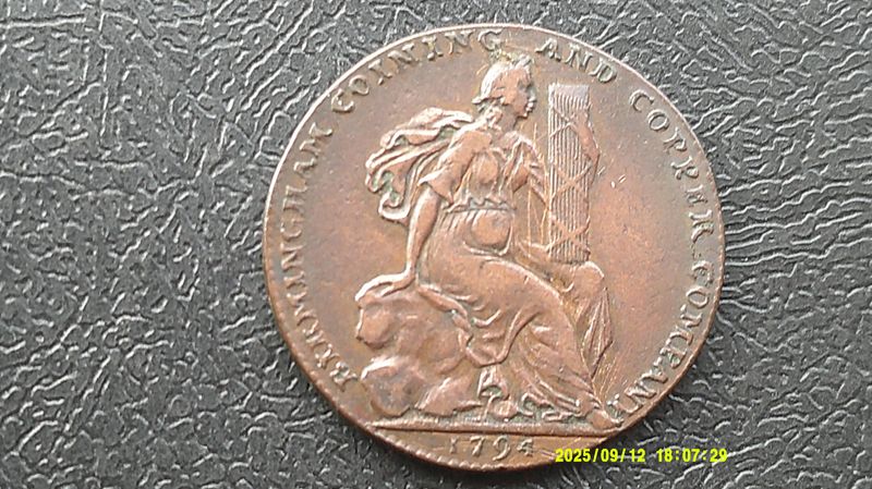 Birmingham Halfpenny Token  -  1794