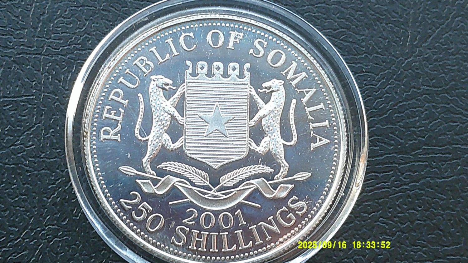 Somalia Silver Proof 250 Shillings - 2001(Gothic Head of Victoria) HRPD