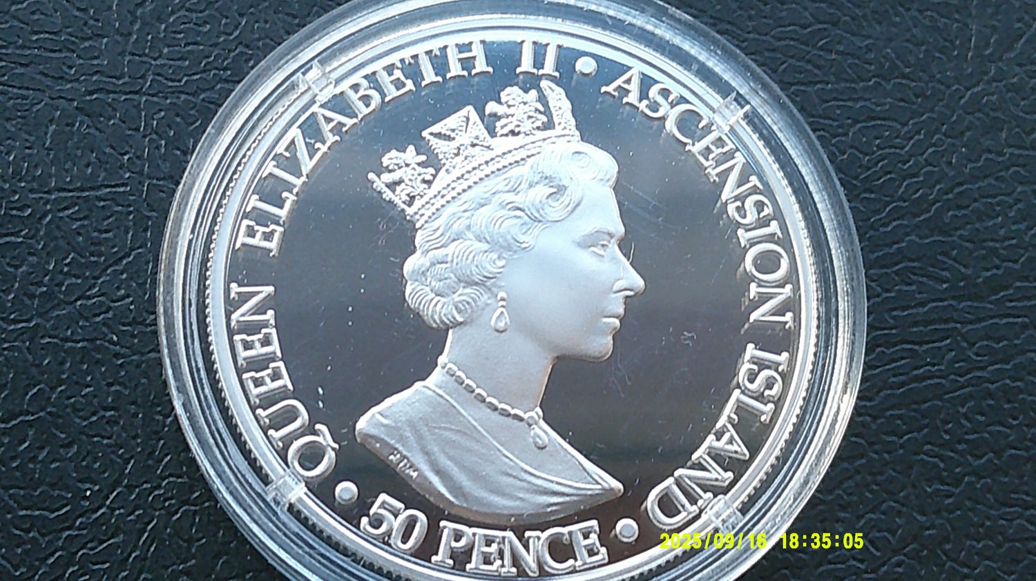 Ascension Island Silver Proof Fifty Pence - 2000 (100th Anniversary of the  Queen Mothers Birth)  PDHR