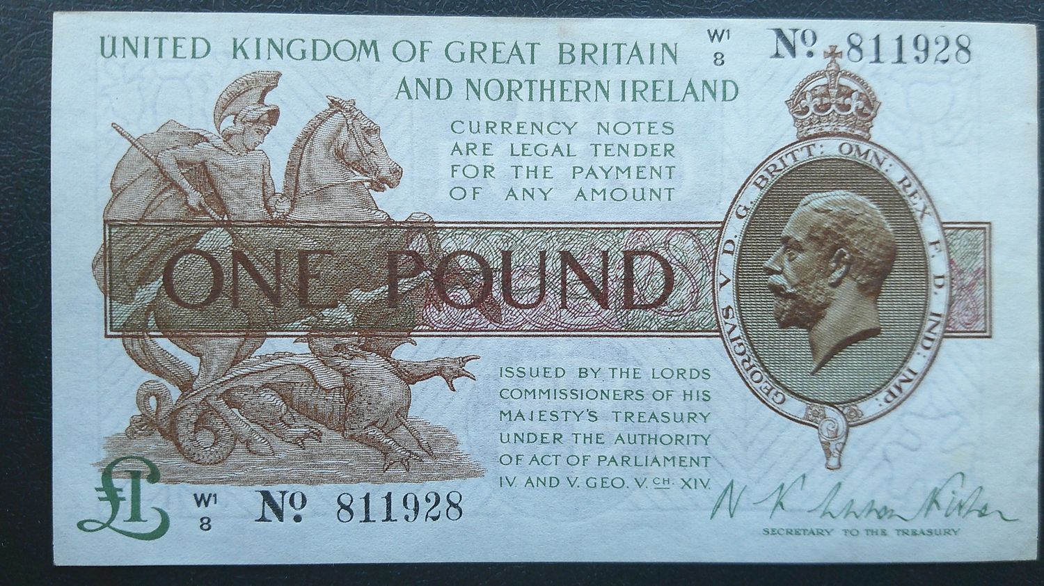 Treasury £1 - 1927 Treasury £1 - 1927