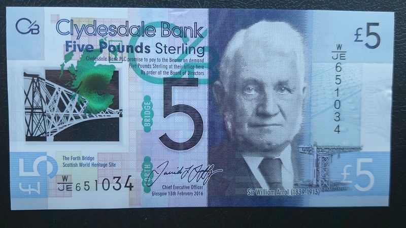 Clydesdale Bank £5  -  2016