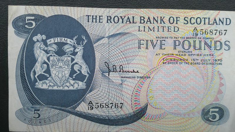 Royal Bank of Scotland £5  -  1970