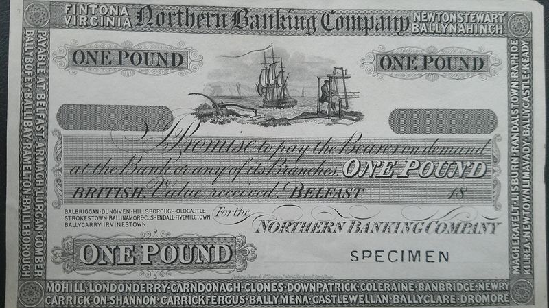Northern Bank £1 - 1875  Specimen