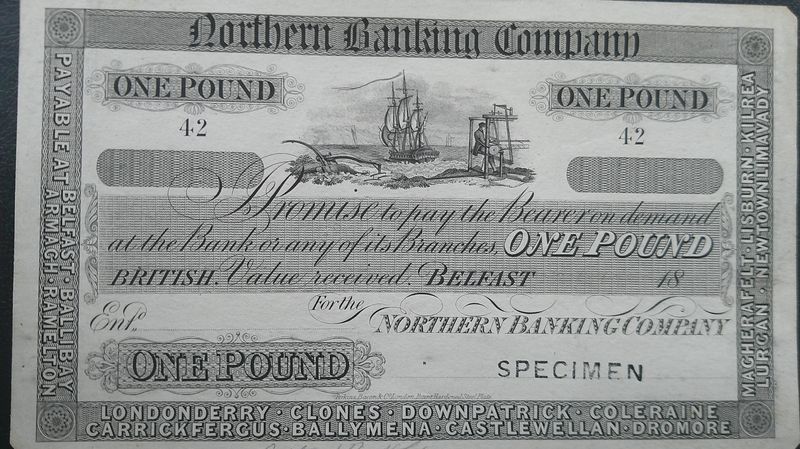 Northern Bank £1 - 1861  Specimen