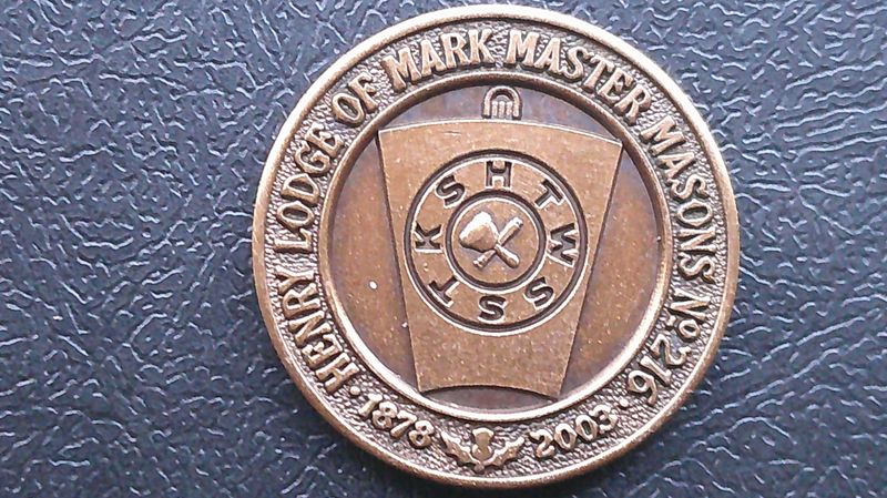 Masonic Penny Token Henry Lodge MMM no 216 2003 (Cleator Moor)