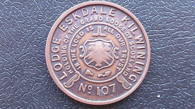 Masonic Penny Token Lodge Eskdale KIlwinning No107 (Langholm)