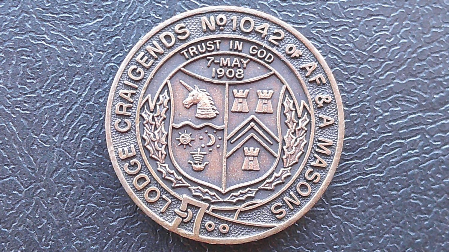 Masonic Penny Token Lodge Craigends No1042 (Linwood)