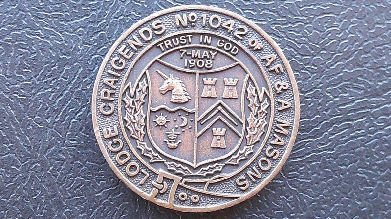 Masonic Penny Token Lodge Craigends No1042 (Linwood)