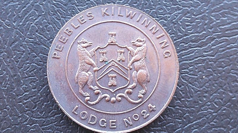 Masonic Penny Token Lodge Peebles Kilwinning No 24 (Peebles)