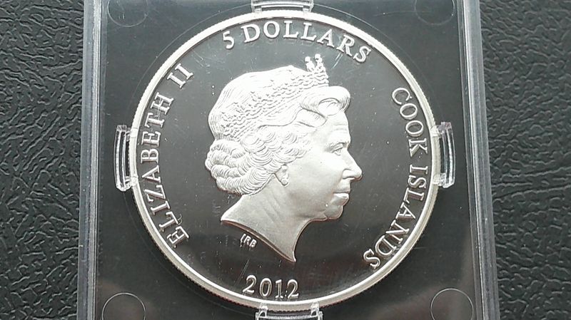 Cook Islands 5 Dollars Silver Proof  -  2012 (Lifetime of Service)