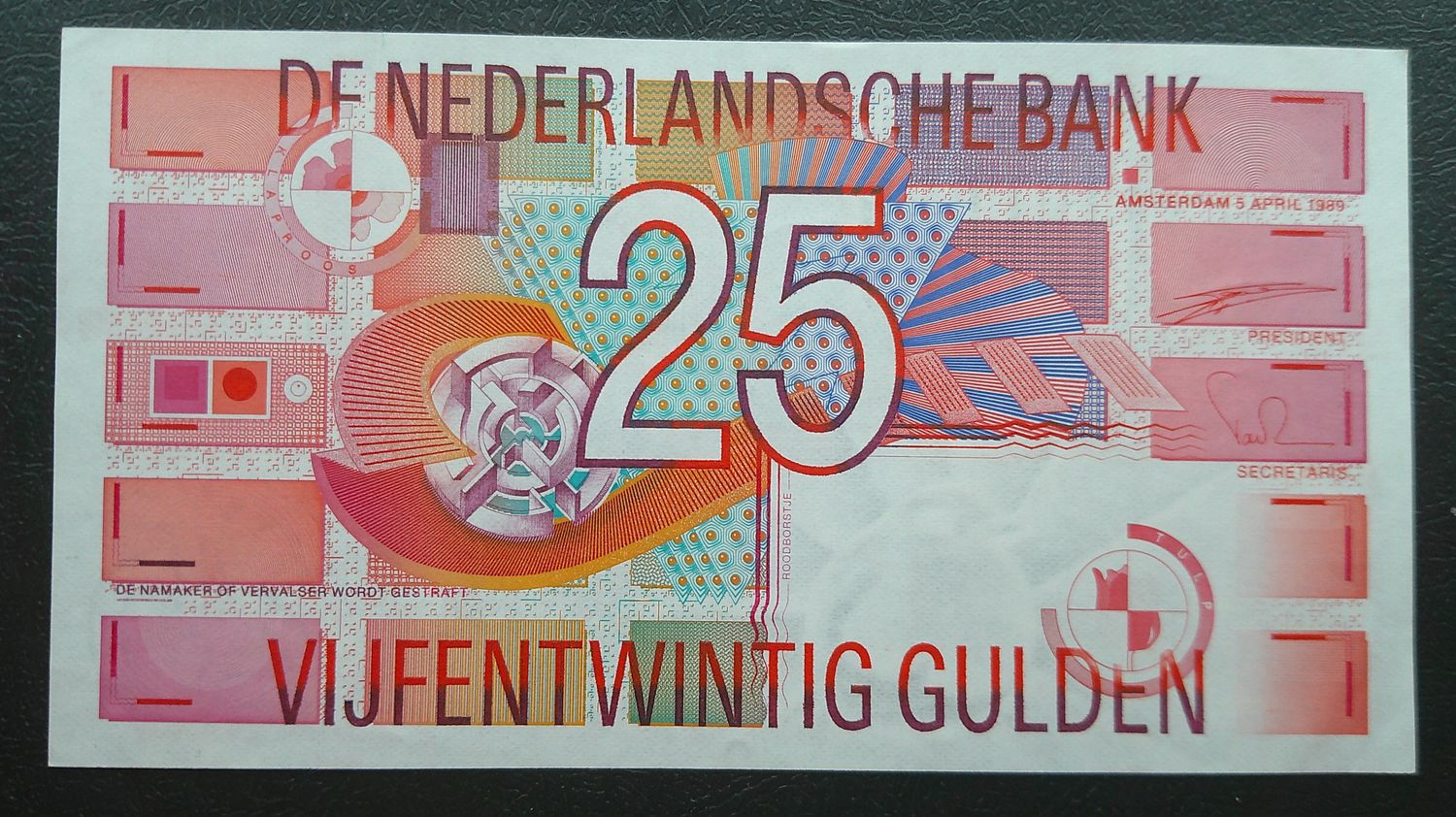 Netherlands 25 Gulden - 1989