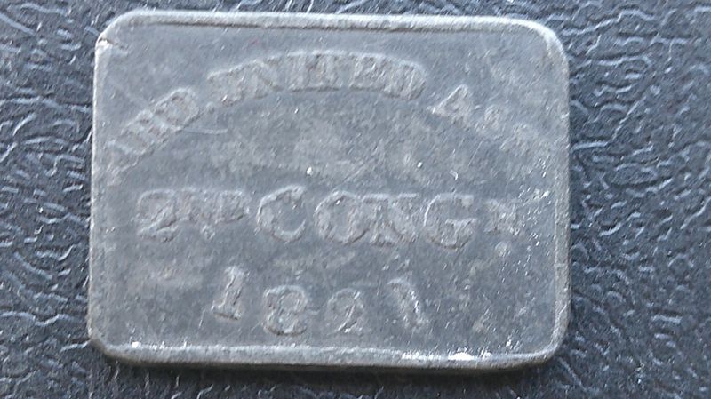 Communion Token Aberdeen US 2nd Congregation - 1821