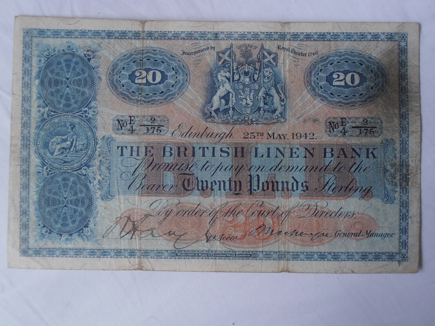 British Linen Bank £20 - 1942 British Linen Bank £20 - 1942