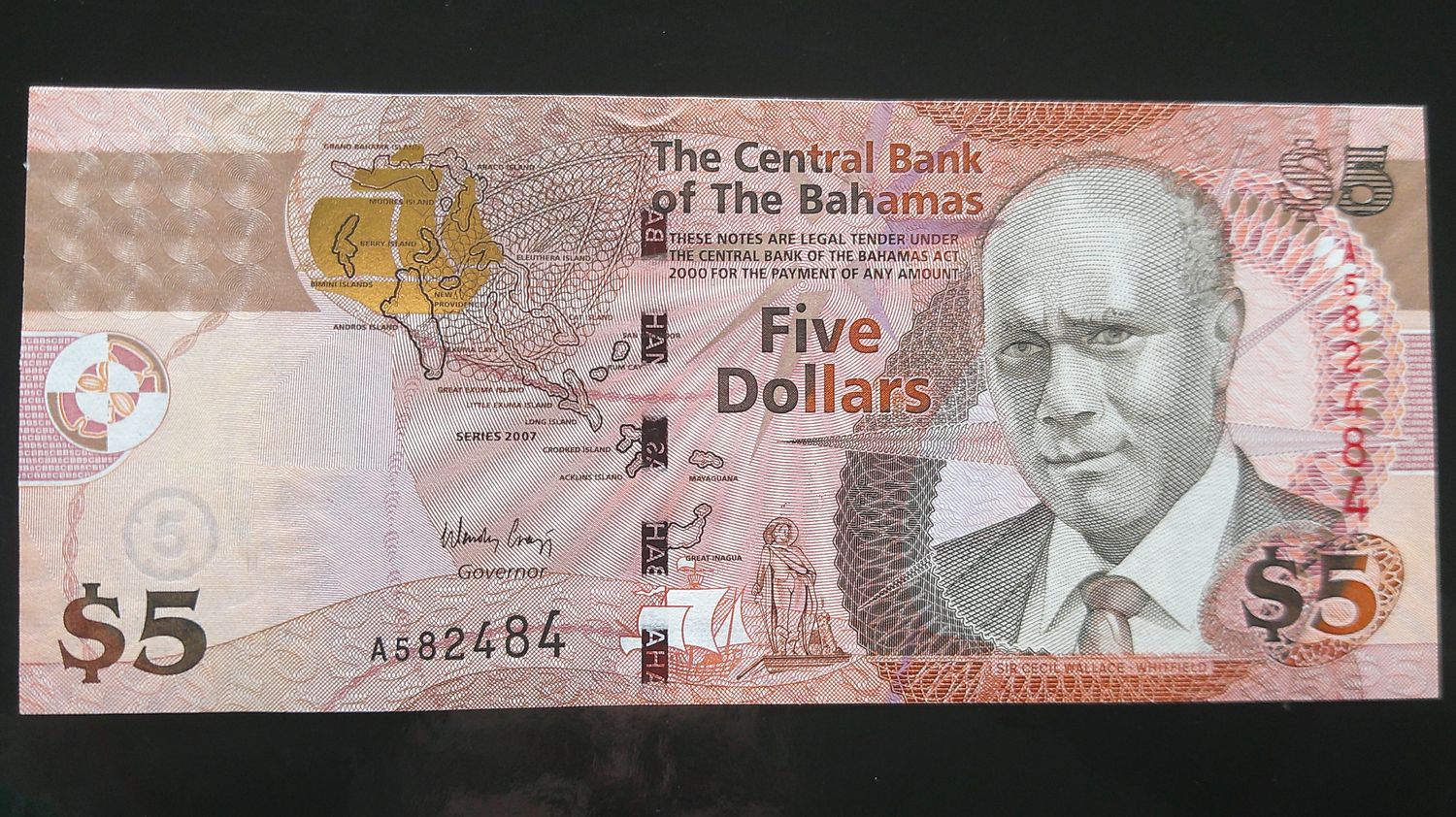 Bahamas 5 Dollars - 2007