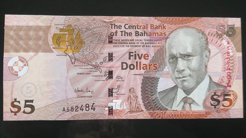 Bahamas 5 Dollars - 2007