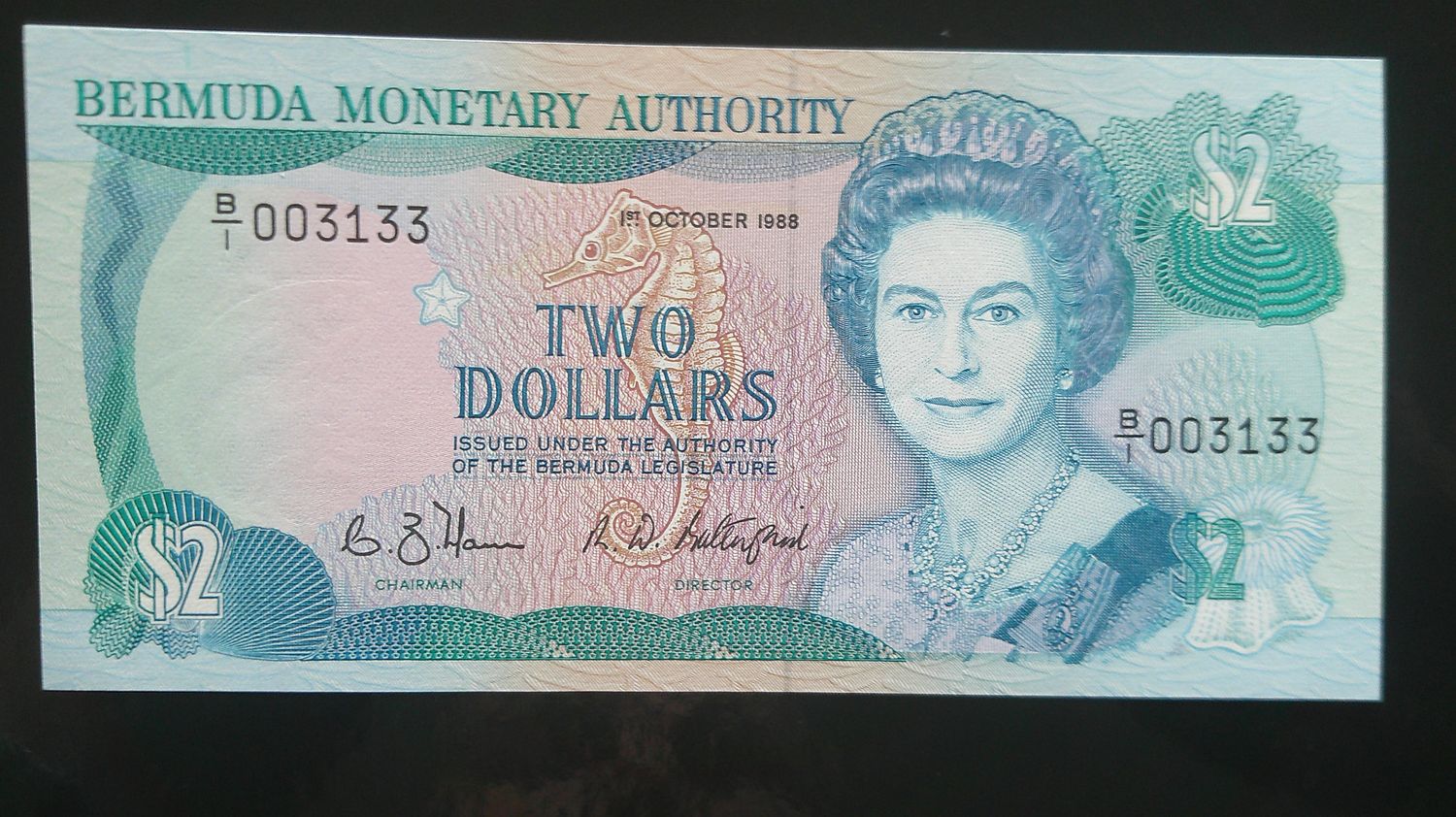 Bermuda 2 Dollars - 1988