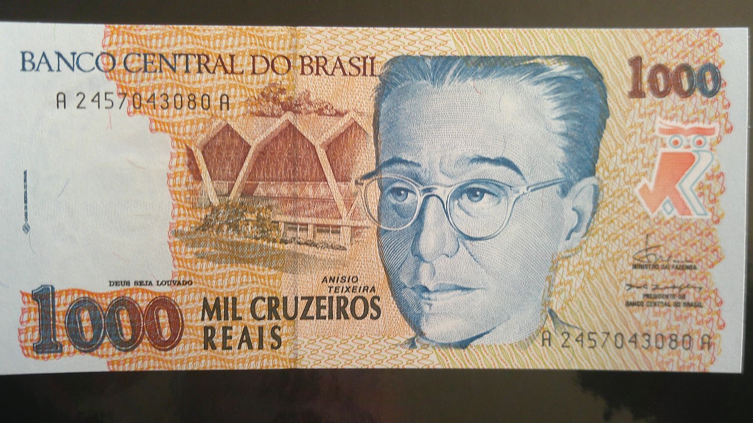 Brazil 1000 Cruzeiro Reais - 1993 Brazil 1000 Cruzeiro Reais - 1993