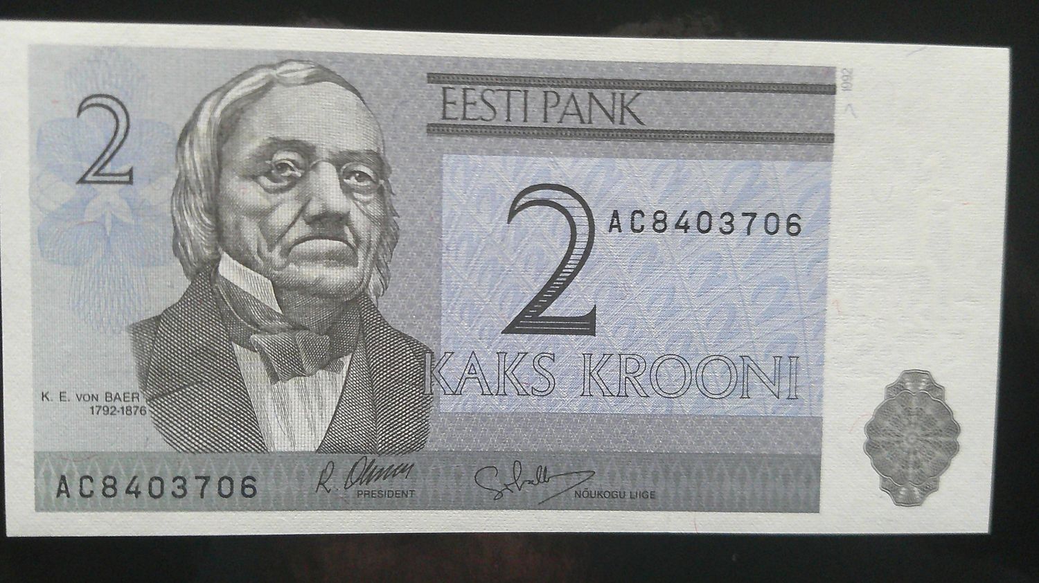 Estonia 2 Krooni - 1992