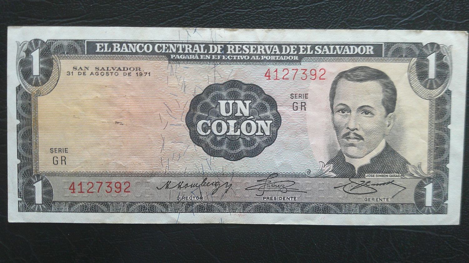 El Salvador 1 Colon - 1972