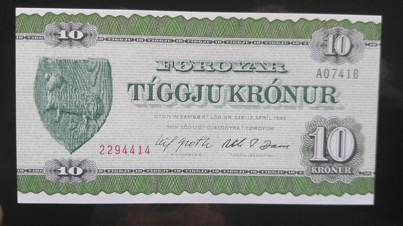 Faeroe Islands 10  Kronur - 1949