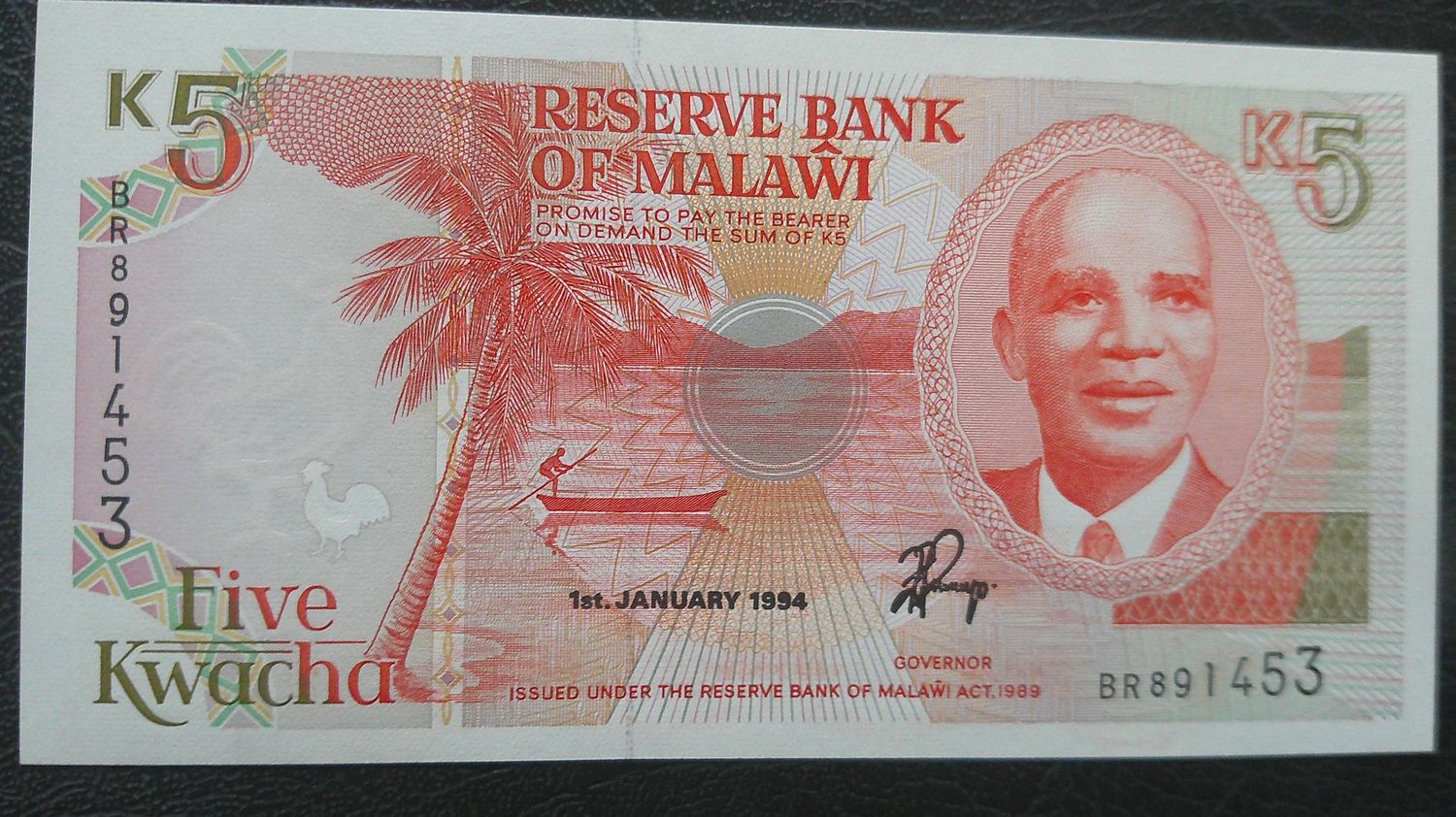 Malawi 5 Kwacha - 1992