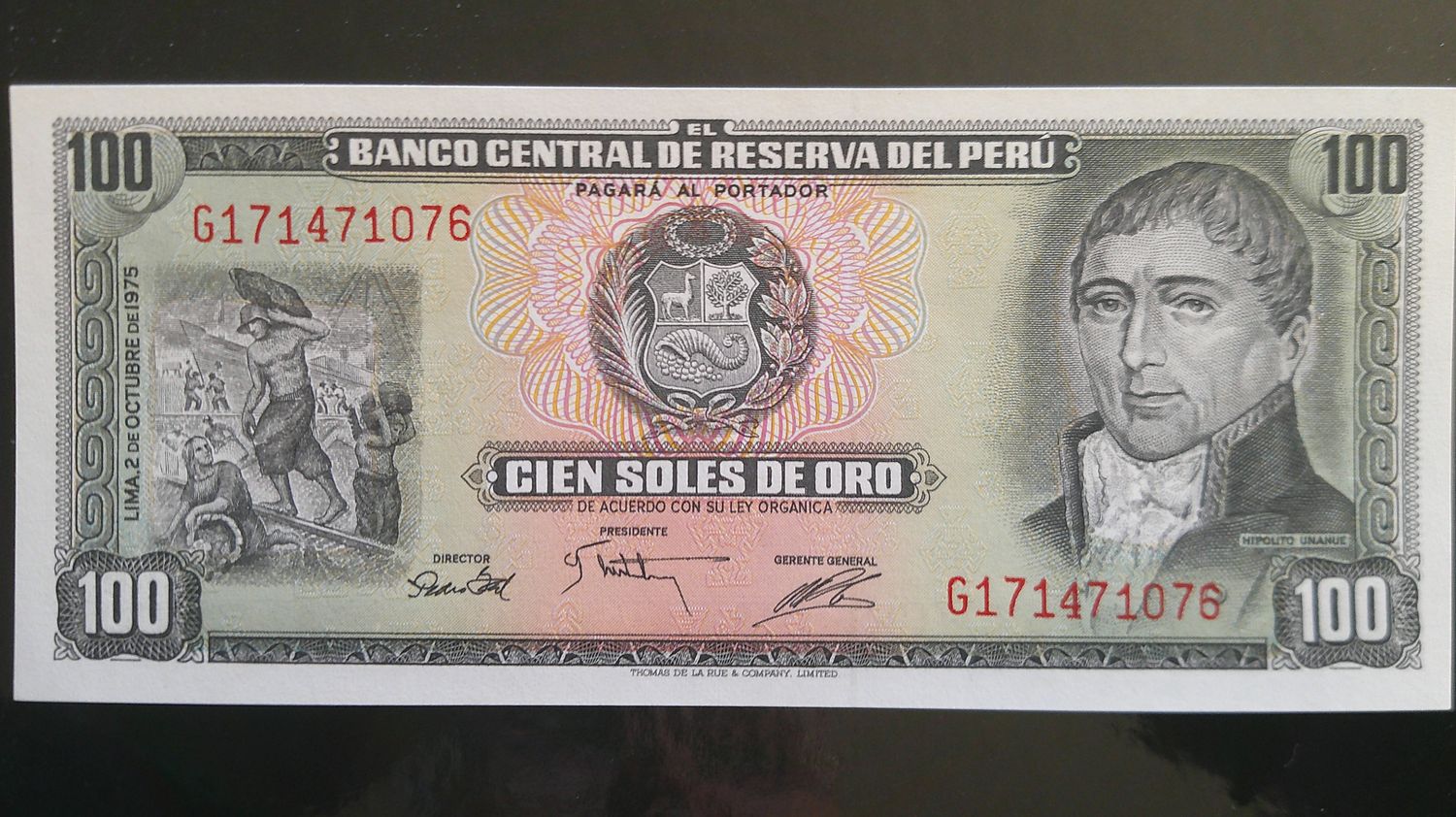 Peru 100 Soles de Oro - 1975 Peru 100 Soles de Oro - 1975