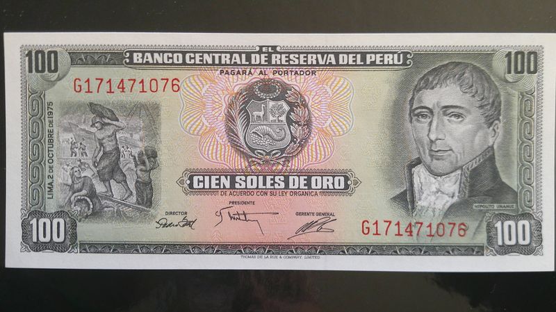 Peru 100 Soles de Oro - 1975