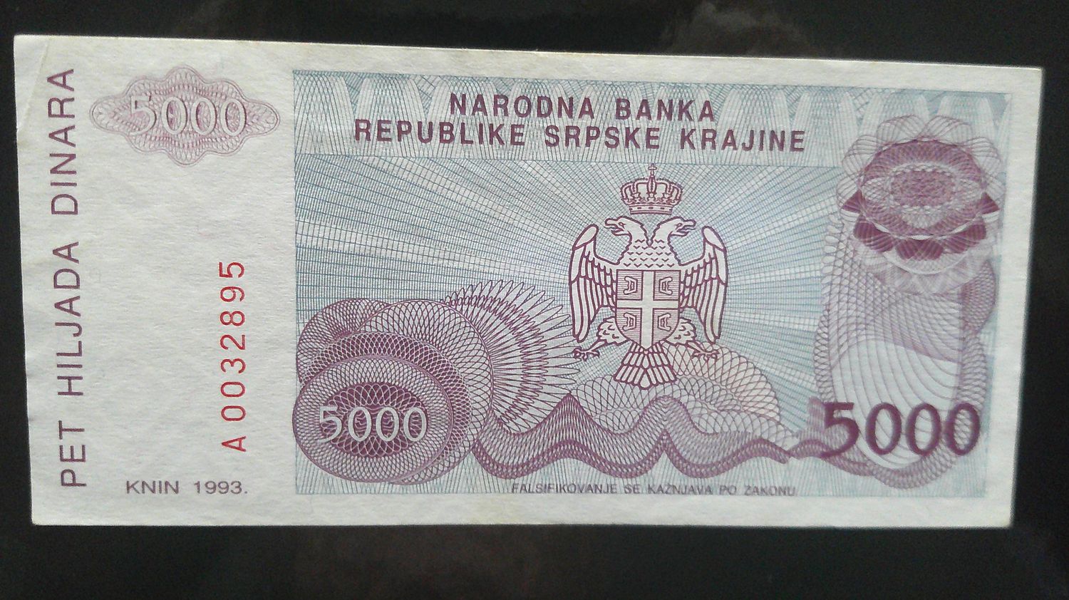 Serbian Krajine 5000 Dinara - 1993
