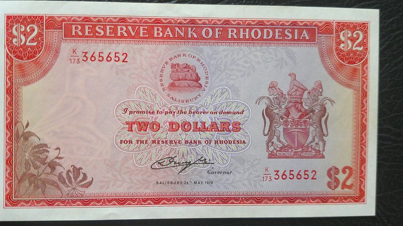 Rhodesia Two Dollars - 1979