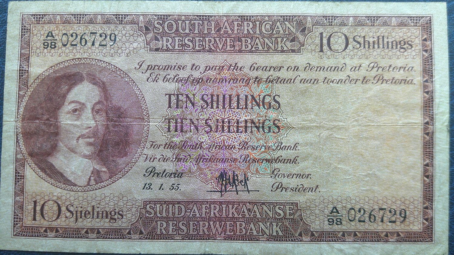 South Africa Ten Shillings - 1955