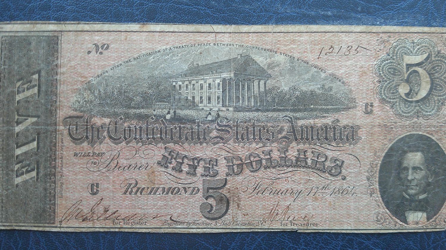 Confederate States of America $5 - 1864