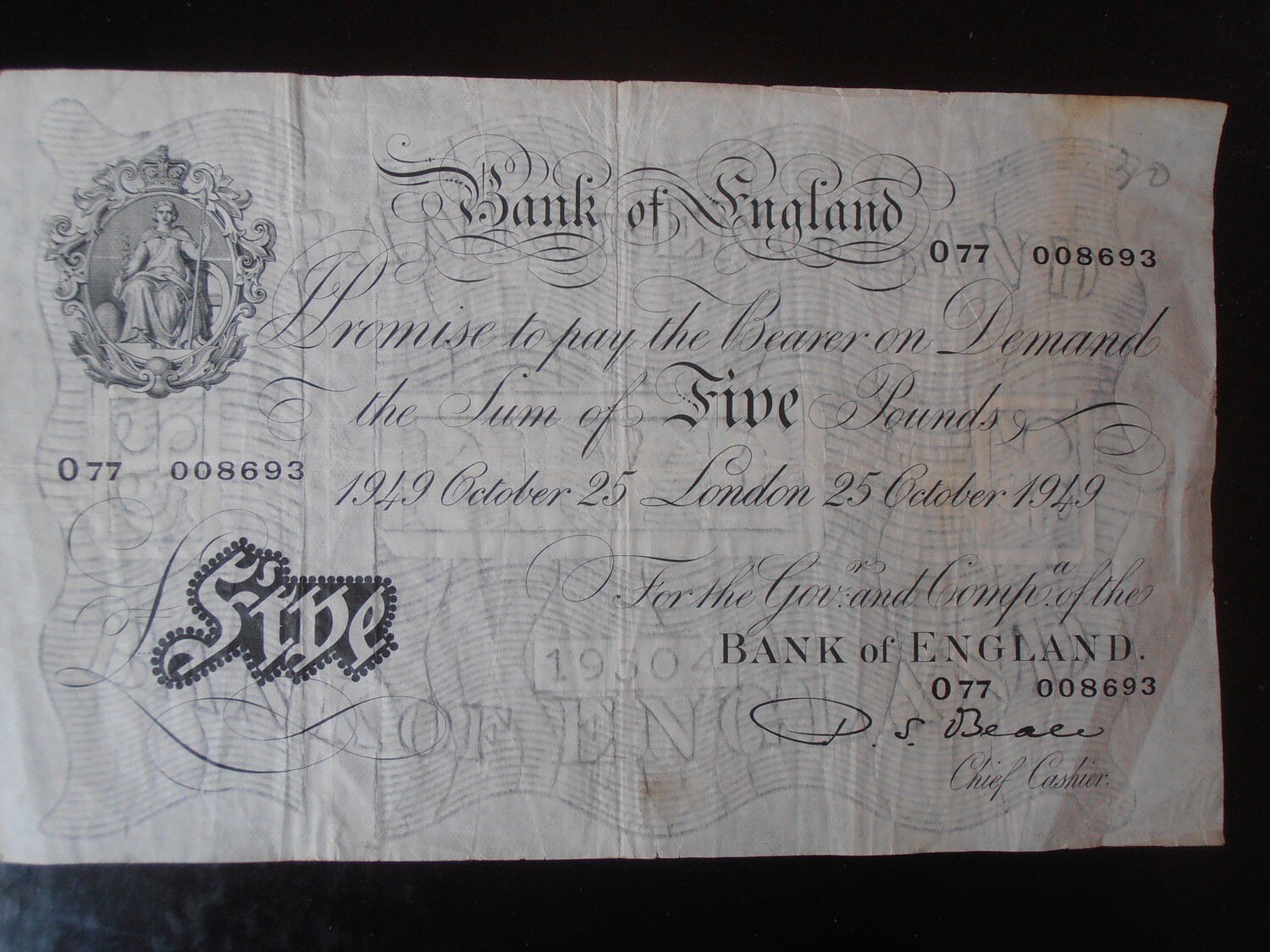 Bank of England £5 - 1949 Bank of England £5 - 1949