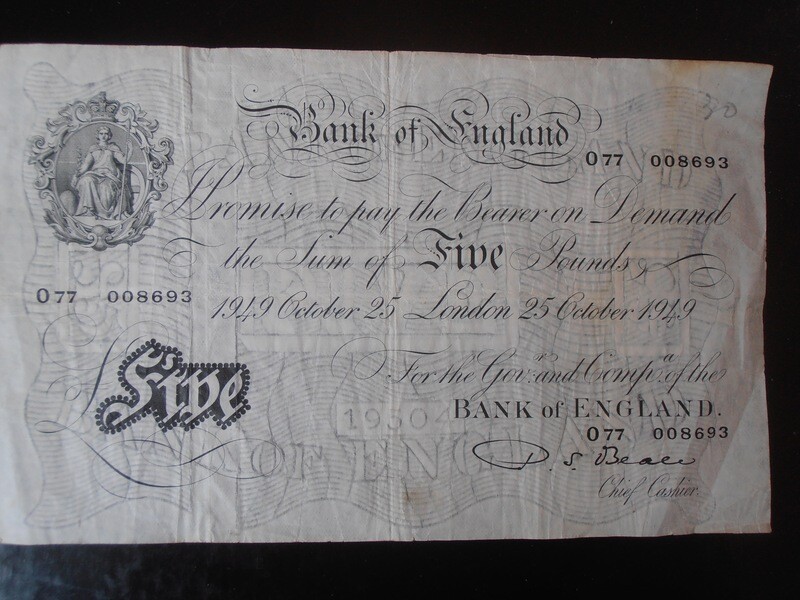 Bank of England £5 - 1949  (October)