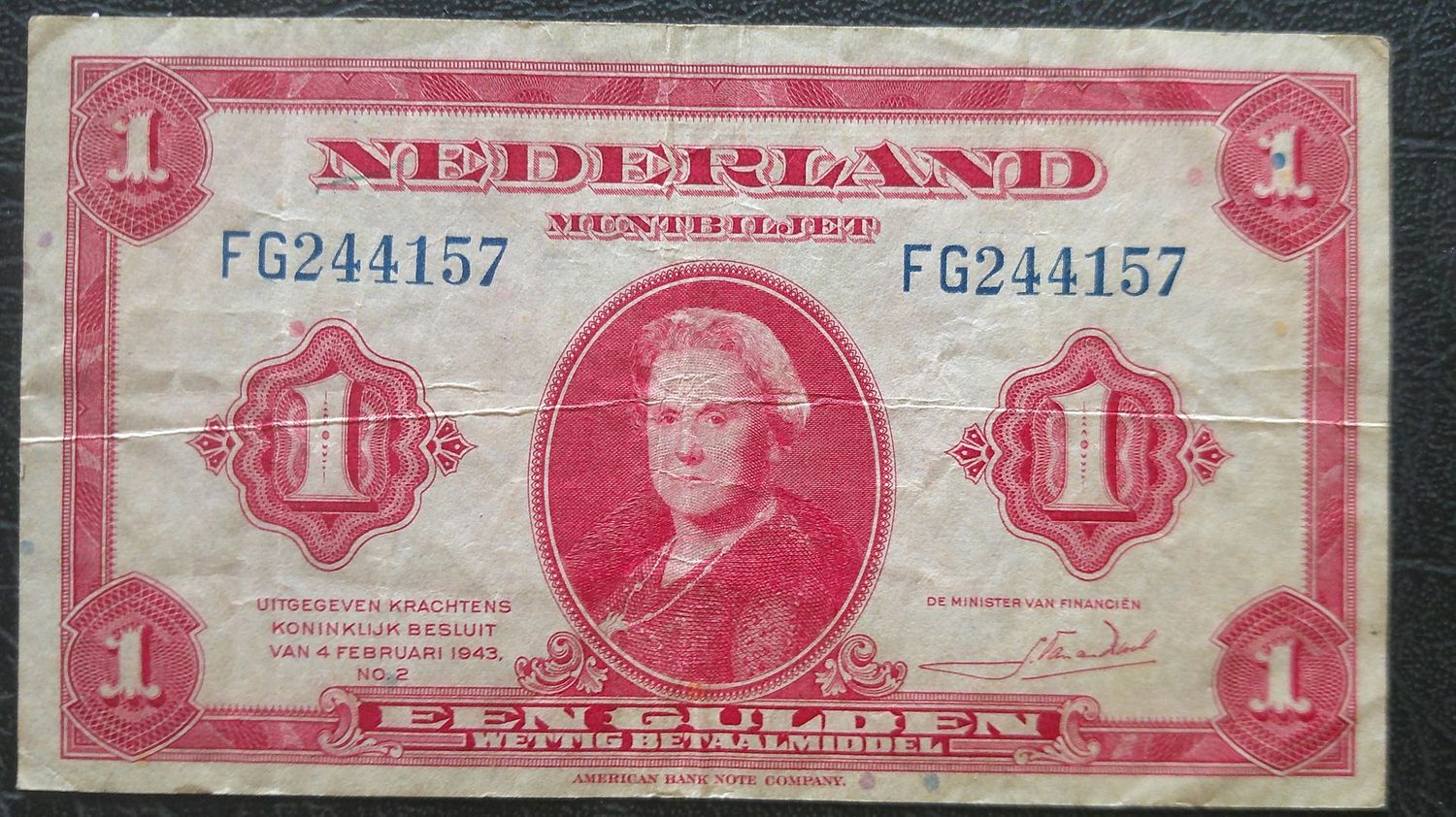 Netherlands 1 Gulden  -  1943
