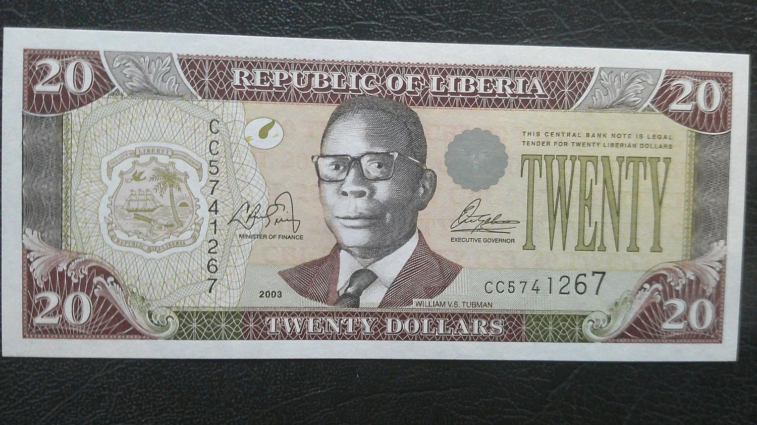 Liberia 20 Dollars  -  2003