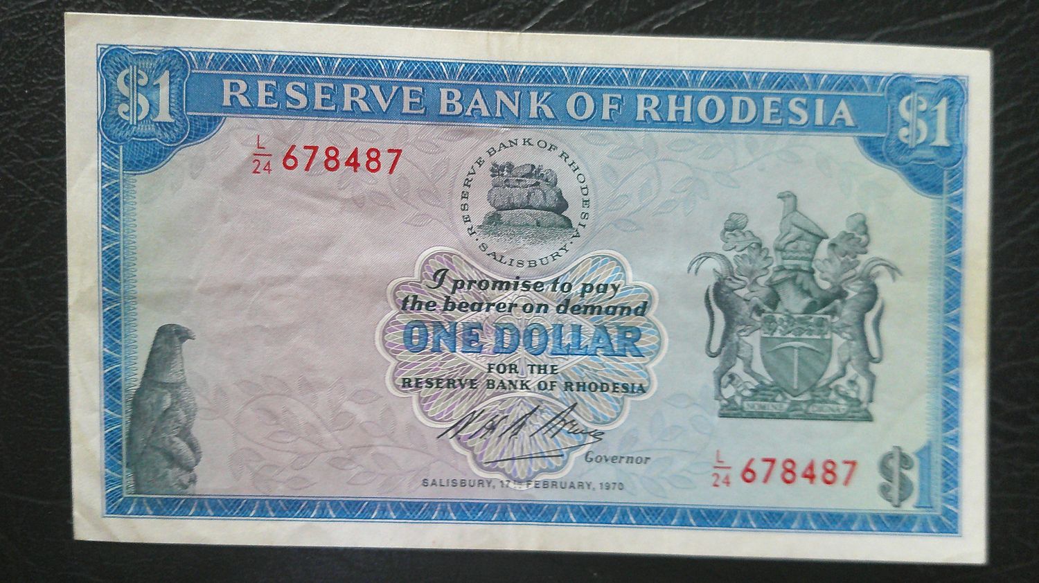 Rhodesia 1 Dollar  -  1970