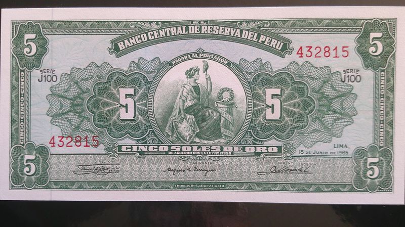 Peru 5 Soles de Oro - 1965