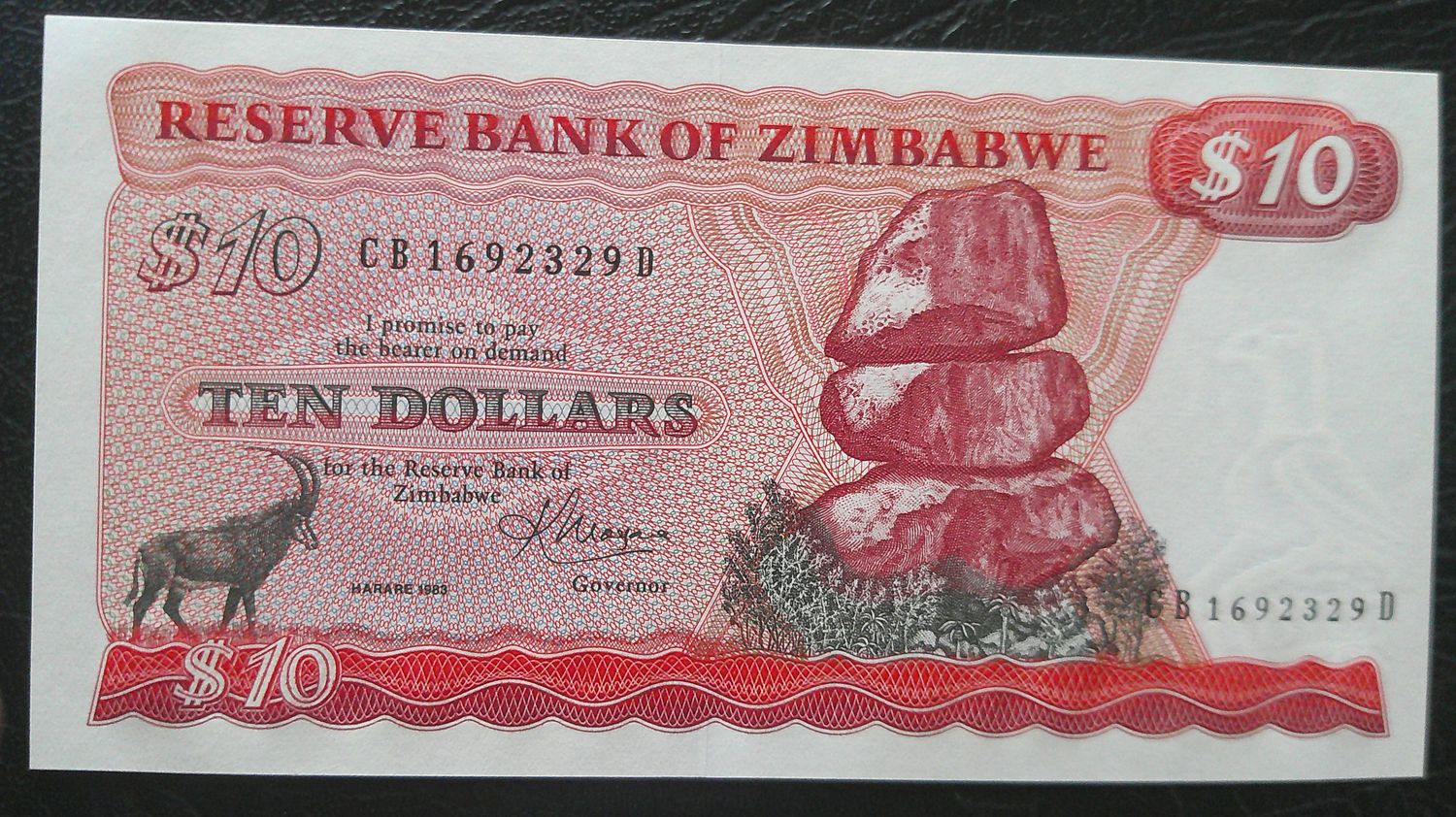 Zimbabwe 10 Dollars  -  1983