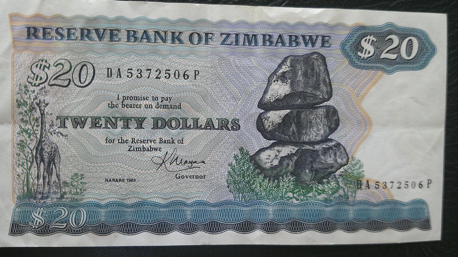 Zimbabwe 20 Dollars  -  1983