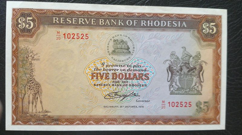 Rhodesia 5 Dollars - 1978