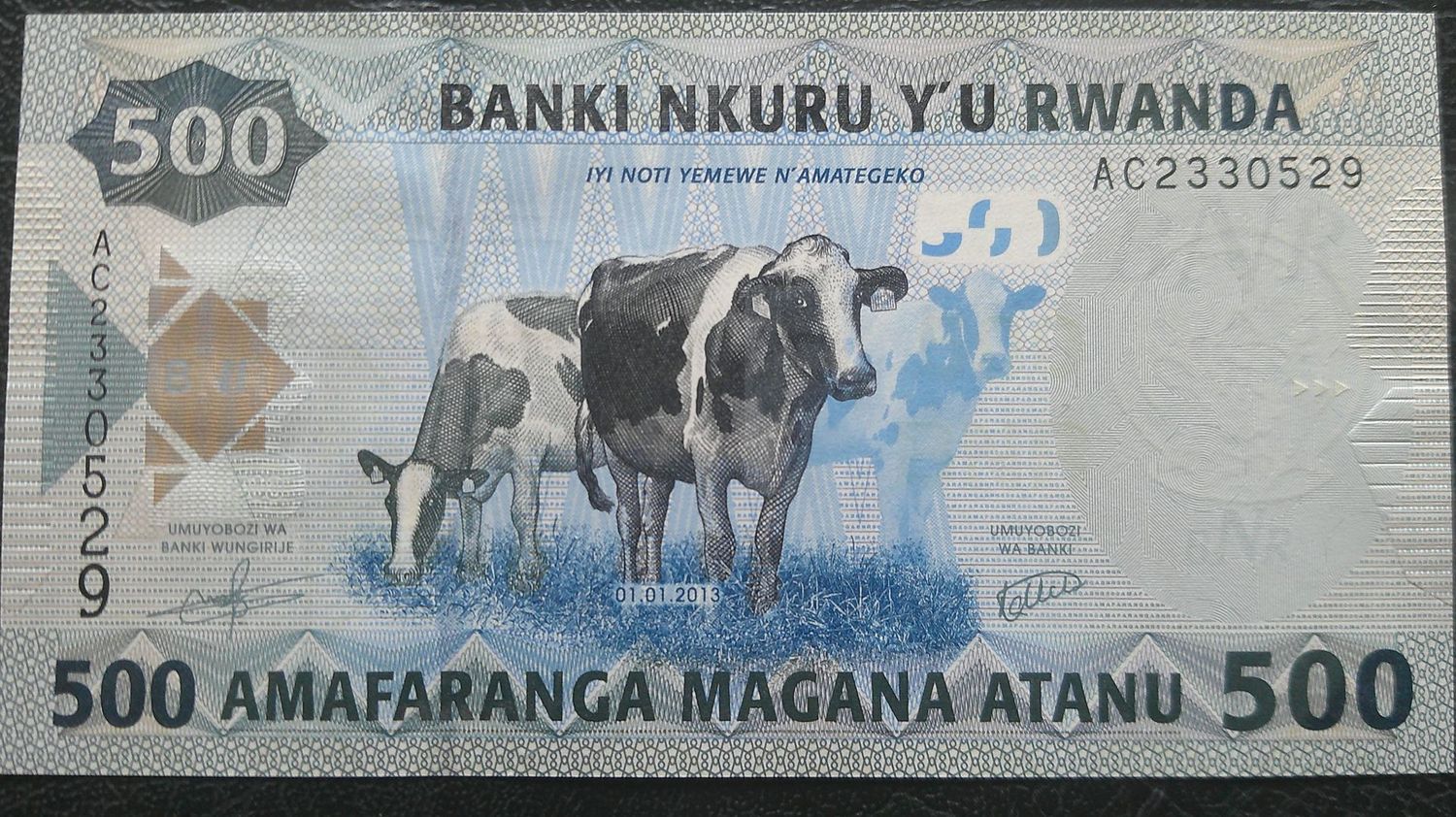Rwanda 500 Francs  -  2013