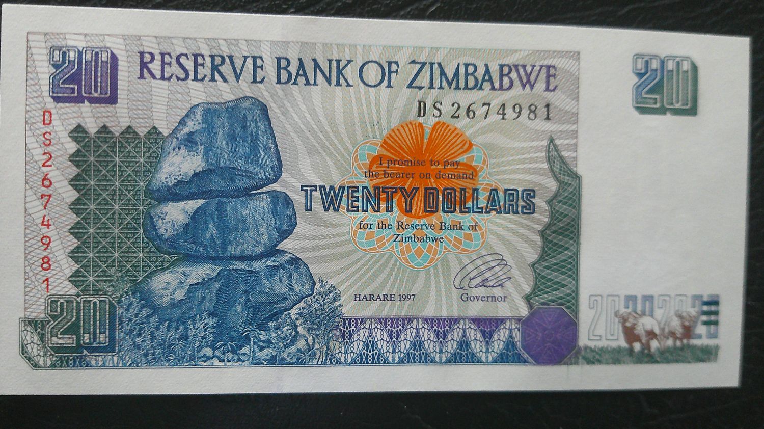 Zimbabwe 20 Dollars  -  1997
