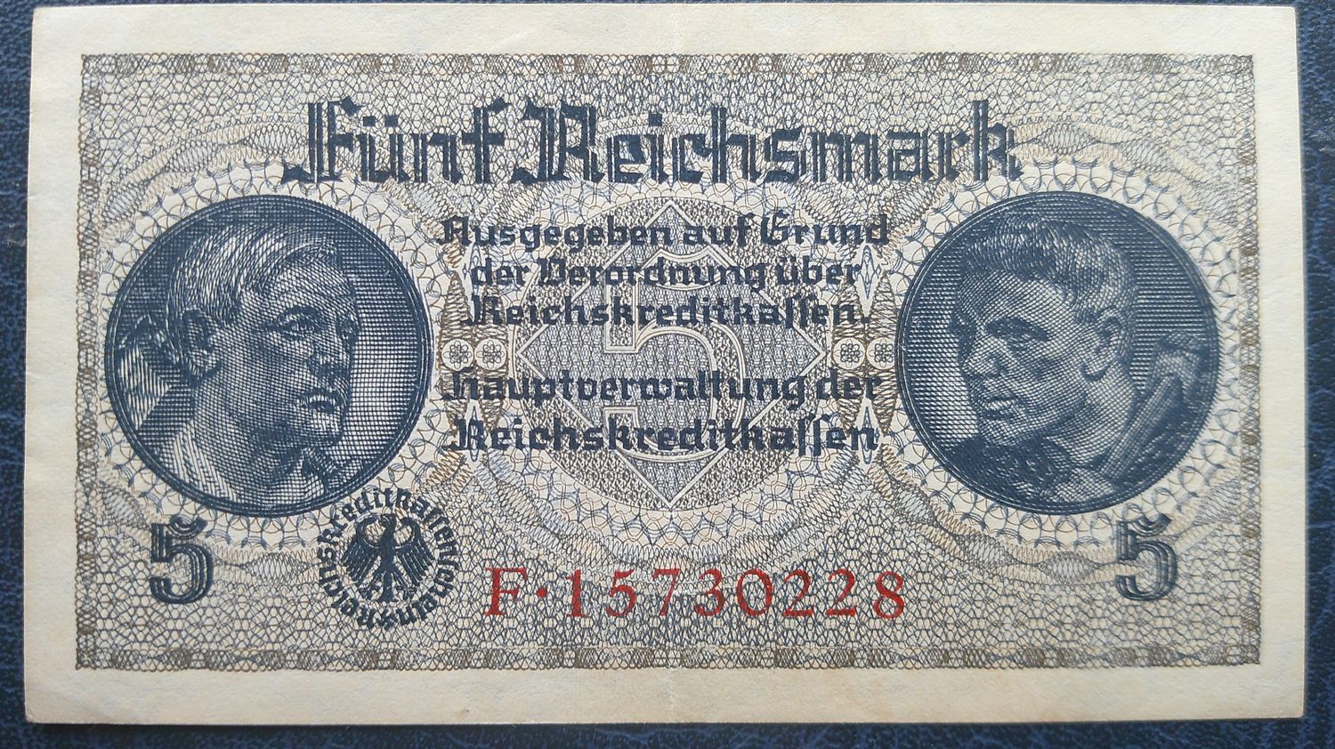 Germany 5 Reichsmarks - 1940 to 1945
