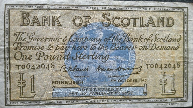 Bank of Scotland £1  -  1957