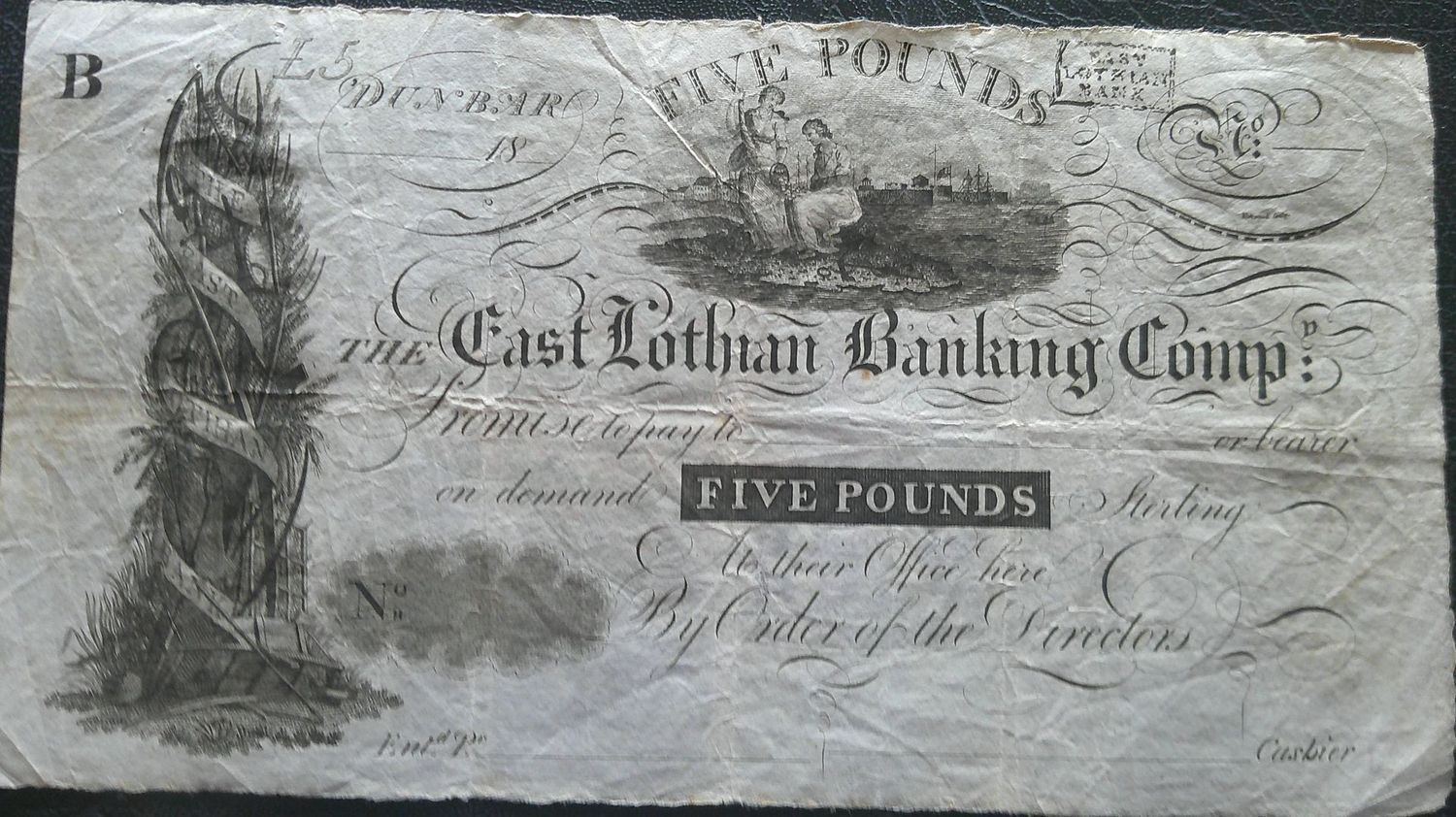 East Lothian Banking Co £5  -  C1821