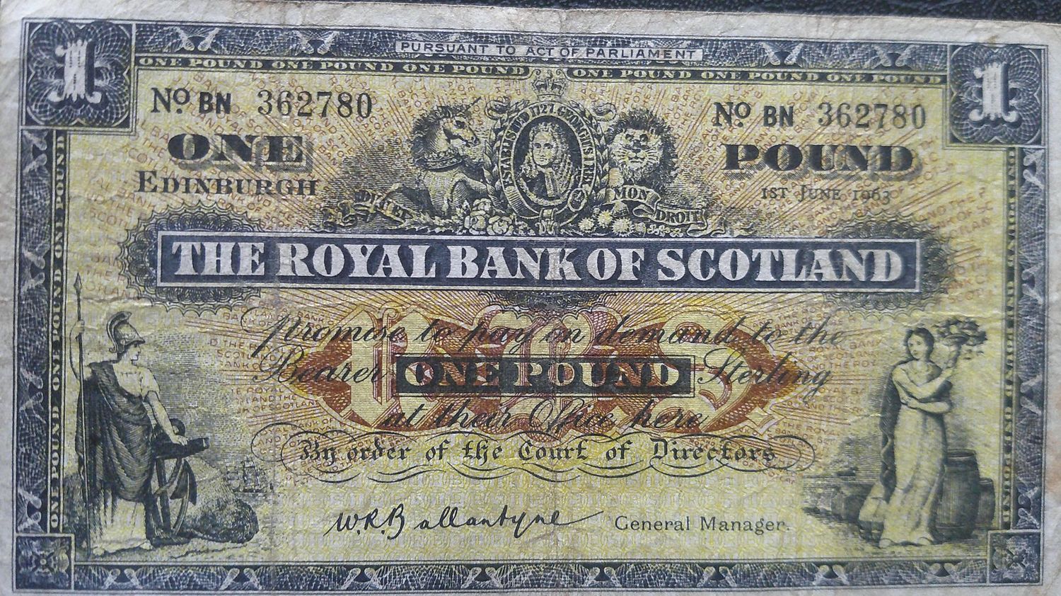 Royal Bank of Scotland £1  -  1963