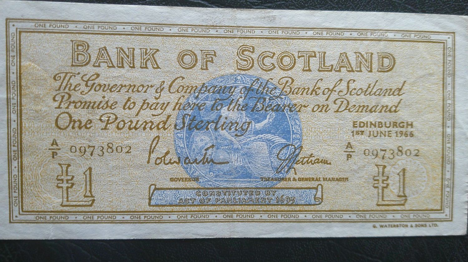 Bank of Scotland £1 - 1966 Bank of Scotland £1 - 1966