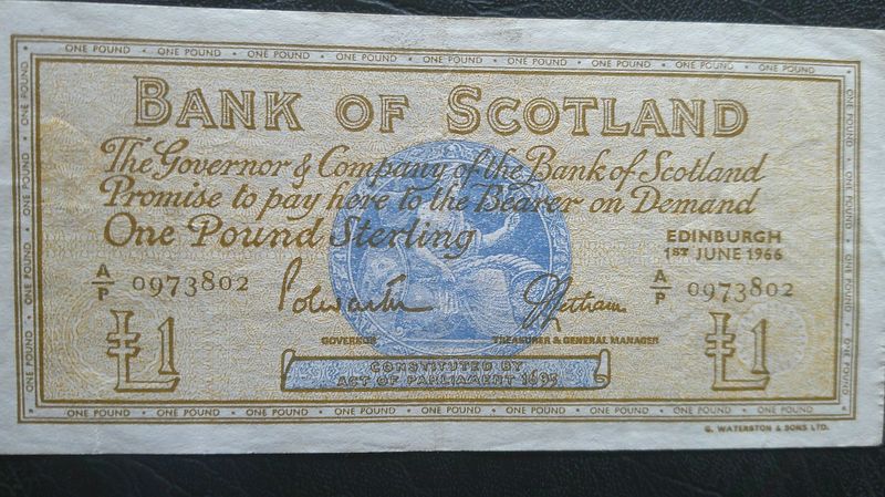 Bank of Scotland £1  -  1966