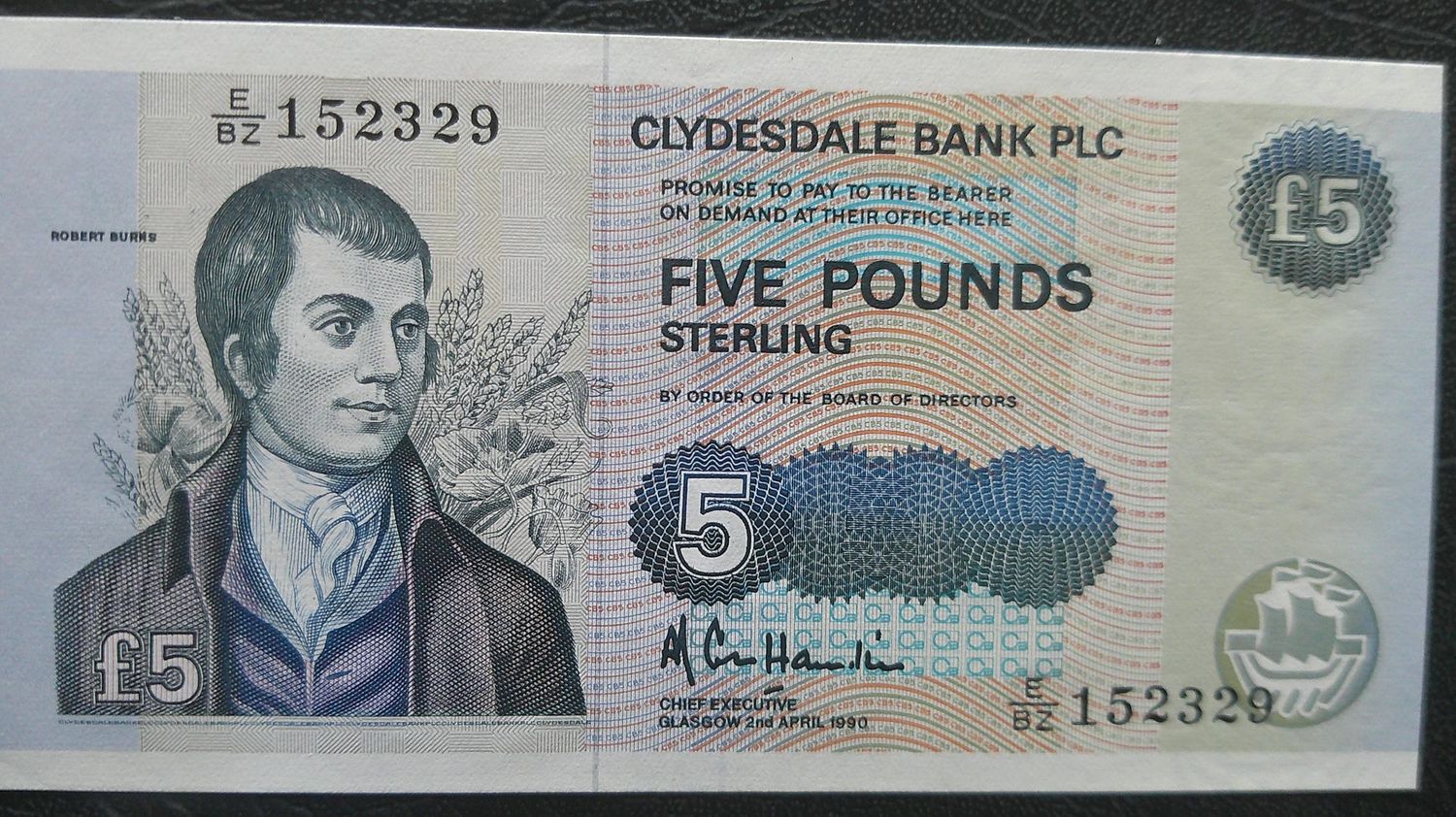 Clydesdale Bank £5  -  1990