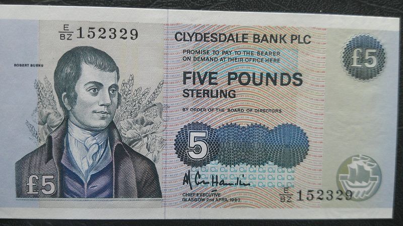 Clydesdale Bank £5  -  1990